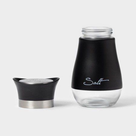 Glass Solonka "Shine", 5.5 × 5 × 11 cm, black color, inscription mix-2