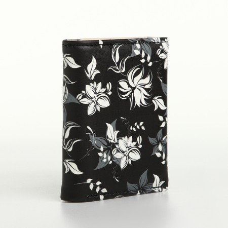 Women's wallet on the button, black color-1