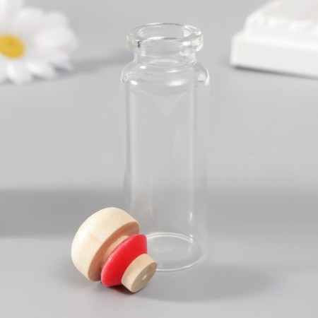 Decor for creativity glass "A bottle with a round lid" 2.2x2.2x6 cm-1