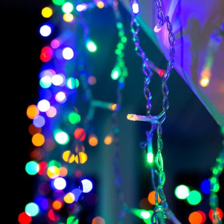 Garland "fringe" 3 × 0.9 m, IP44, UMS, transparent thread, 232 LED, glow of multi, 220 V-2