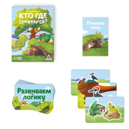 Board game "Who hid where?", 80 cards, 3+-1