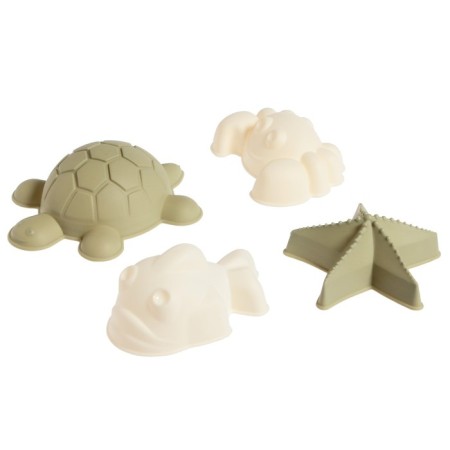 Set for playing the sand, 8 objects: scoop, robberies, sieve, bucket, 4 soft molds-4