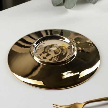 Ceramic serving dish "Golden glare", D = 20 cm-2