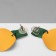 Earrings Metal "brightness" geometry, yellow-green color