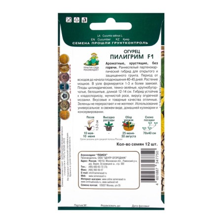 Seeds Cucumber Pilgrim, F1, 12pcs-1