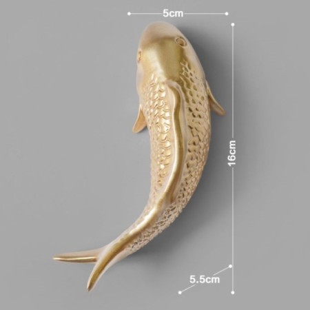 Wall decor, "fish" 16 x 5 cm, gold, right-5