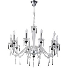 Crystal Crystal Chandelier LUSSI 10XE14 40W, size 85x85x82-118 cm, color chromium