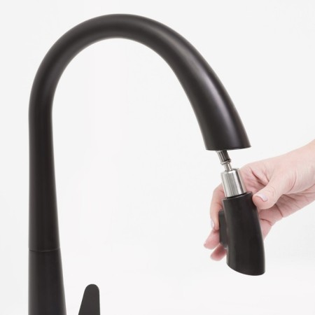 Kitchen mixer Wasserkraft A8667, single -leaf, sliding spout, black-4