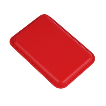 Cardholder for phone, leather, magsafe, red-1