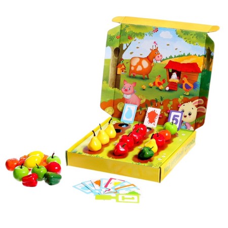 The training set "My Funny Garden", 40 figures, cards, a voluminous field, according to the Montessori methodology-1