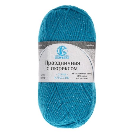 Yarn "Festive" 48% Kashmilon (pan), 48% acrylic, 4% metered 160m/50g (024 turquoise)-1