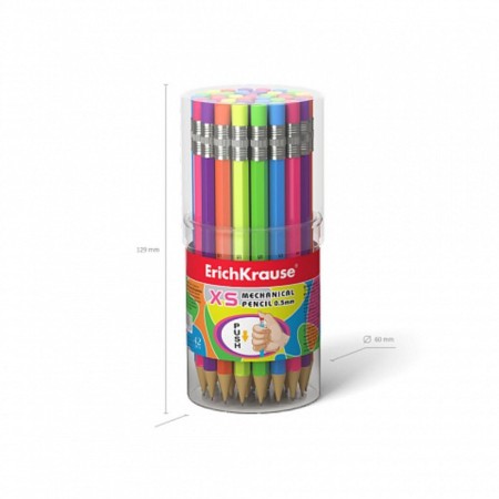 Mechanical pencil Erichkrause "XS", NV, Grifel D = 0.5 mm, in a tube, mix-7