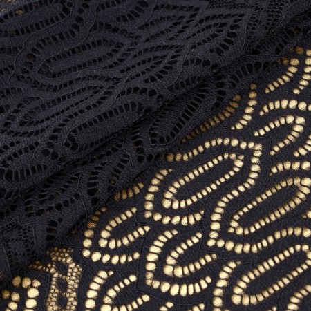 Lace elastic fabric, 185 mm × 2.7 ± 0.5 m, black color-1