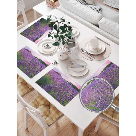 Set of napkins for setting the table "Lavender in color", rectangular, size 32x46 cm, 4 pcs-1