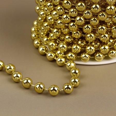 Beads on threads, round, 7.5 mm, 10 ± 1 m, gold color-1