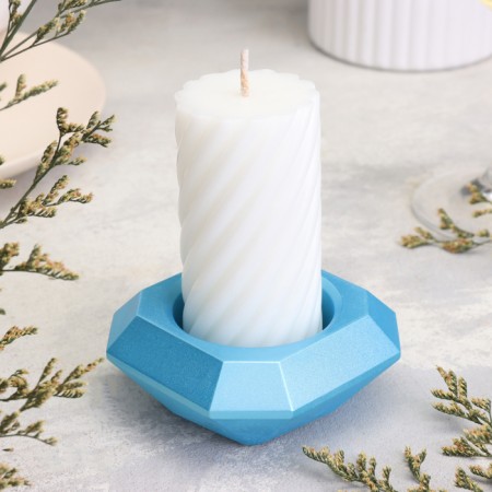 Square Square from gypsum with mowed corners is small, 9x3.5cm, blue