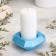 Square Square from gypsum with mowed corners is small, 9x3.5cm, blue