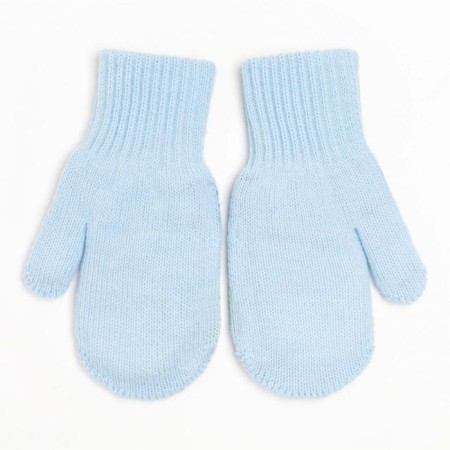 Double children's mittens, blue color, size 14 (6-9 years)-1