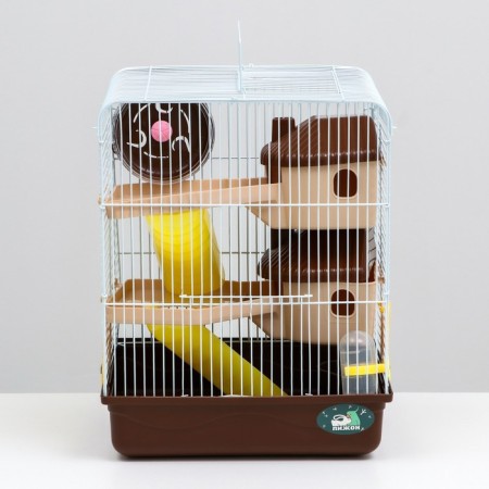 A cage for rodents "Pigger", a three -story with a filling of 31 x 24 x 40 cm, brown-1