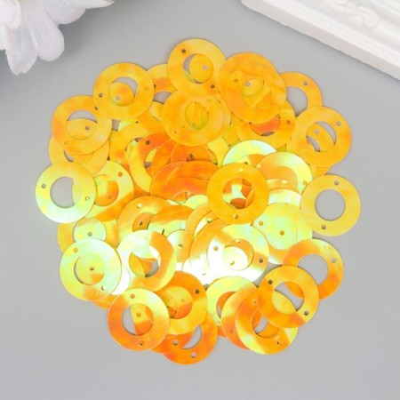 Sequins "circle in the ring" Orange set 30 g d = 2 cm-1