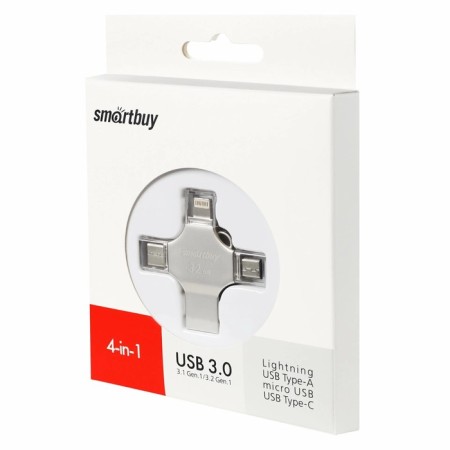 Flash drive Smartbuy Mc15 Metal QUAD, 4-In-1 OTG, 32 GB, USB3.0, Type-C, Microusb, Lightning-3