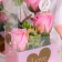 Soap roses in a box, pink, set 3 pcs