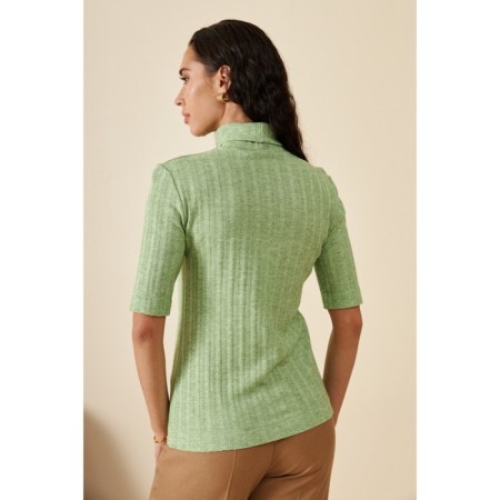 Women's turtleneck with short sleeve Eliseeva Olesya, size 54, green color-1