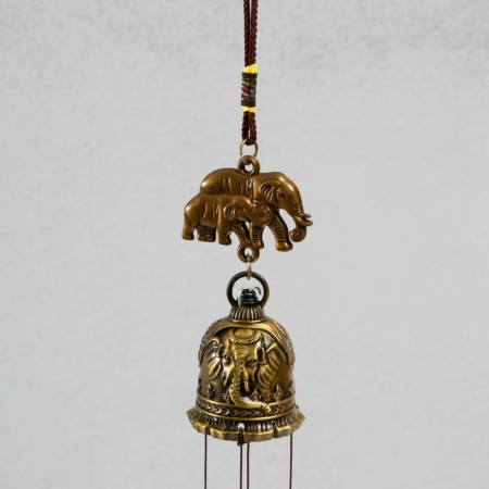 Wind Music Metal "Elephants and 6 Color Bells" 55x5x4.2 cm-1