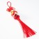 Suspension Ceramics with bells "manei-nako" red 3.5x3.7x26 cm