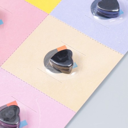 Black Magnet "Heart" 0.5x2x2 cm set 2 pcs