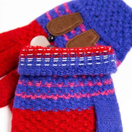 Baby gloves, red/blue color, size 15 (6-7 years)-2