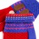 Baby gloves, red/blue color, size 15 (6-7 years)