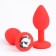 Anal traffic jams, soft silicone, transparent crystal, d = 28 mm, red