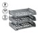 A set of horizontal boots for paper with wide loading "City", 3 pieces, on metal rods, gray