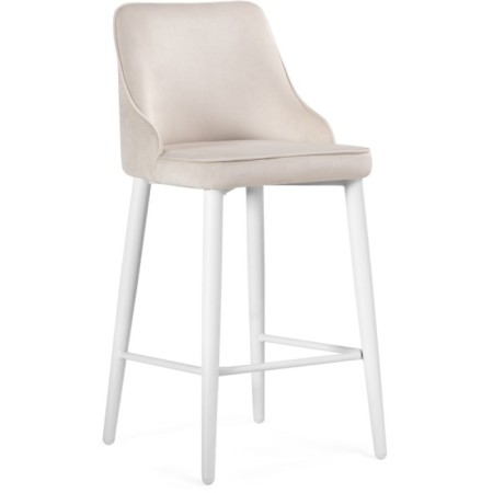 Barry atani metal stool/velor, white/cream 48x44x97 cm
