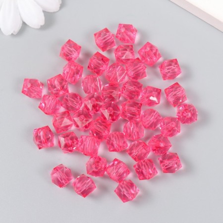Beads Plastic "Crystal Multicurler. Amaranth" Transparent set of 20 g 1x1x1 cm-1