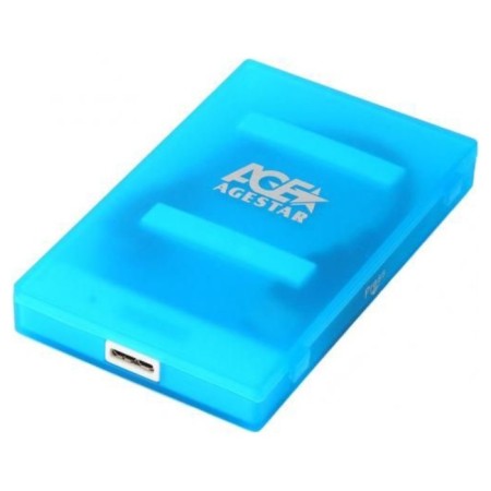 External case for HDD/SSD AGESTAR 3UBCP1-6G SATA USB3.0, plastic, blue, 2.5 "
