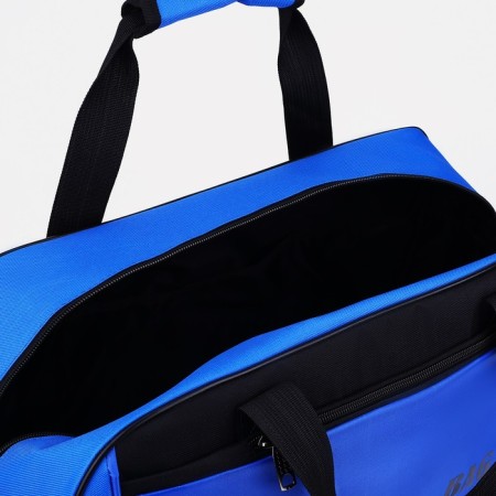 Road bag, 2 parts on lightning, external pocket, suitcase holder, black/blue color-2