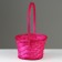 Wicker basket, D19 x 9.5 x 32 cm, pink, bamboo