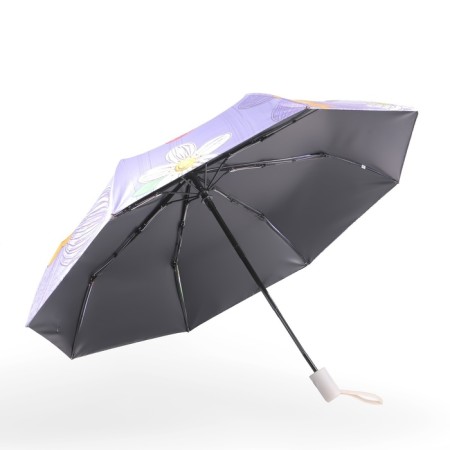 Automatic "Flowers" umbrella, 3 additions, 8 spokes, r = 49 cm, color mix-2
