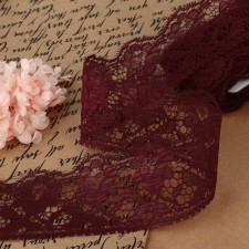 Capricon lace, 60 mm × 10 ± 1 m, burgundy color