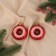 Christmas tree decoration "Donut with a strip" (set 2 pcs) 7x6, red
