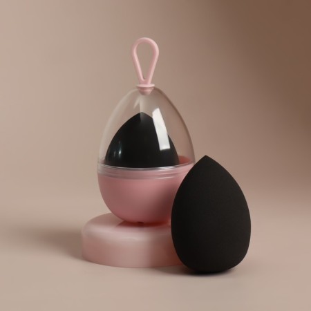 Makeup sponge "drop", 6 × 4 cm, increases when getting wet, in the case, the color is black-6