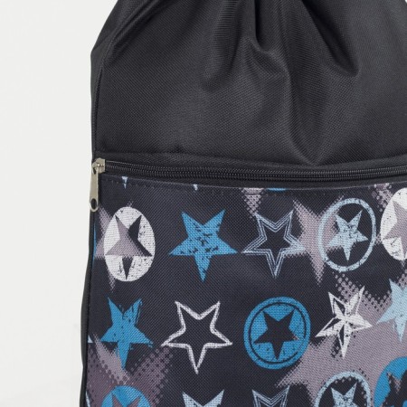 A bag for shoes on a lace, "ZFTS", an external pocket with a zipper, black color-2