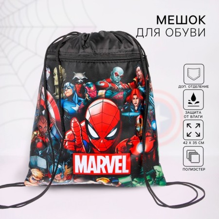 A bag for shoes with a pocket 420*350 mm, Spider-Man
