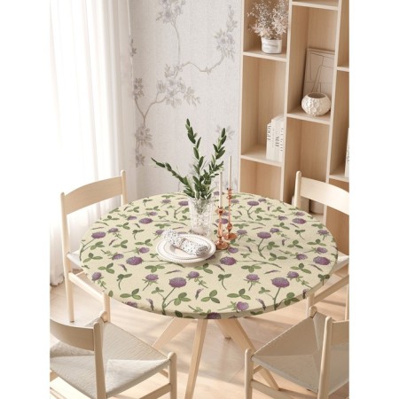 Clote “Clover” tablecloth, round, oxford, elastic band, size 140x140 cm, diameter 105-120 cm-2