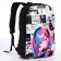 School backpack with an ANime Girl Penal, 42x28x13 cm, black color
