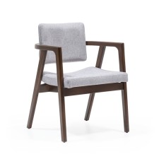 The dining room of Cozy Mood, the frame of the beech, fabric polyester, the color of Silver
