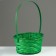 Wicker basket, d21 x 10/34 cm, green, bamboo