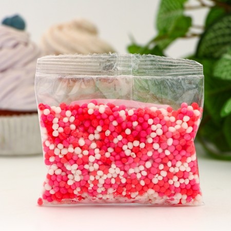 Confectionery Sprinking "Blinking Balls", red, white, pink, 50 g-2